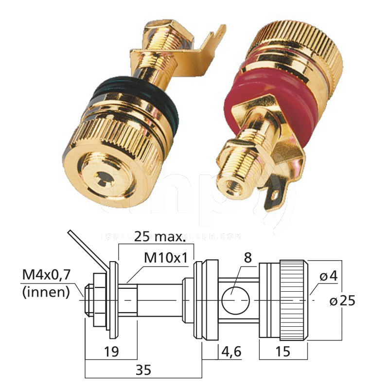 Poppstar - 8X Fiches Bananes Haut De Gamme (blindées), Pour Câbles D