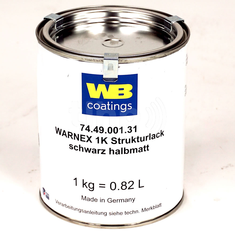 1kg De Peinture Fait Combien De M2 Pot de peinture professionnelle 1kg Warnex noire texturée, spéciale pour  enceinte, application au rouleau "nid d'
