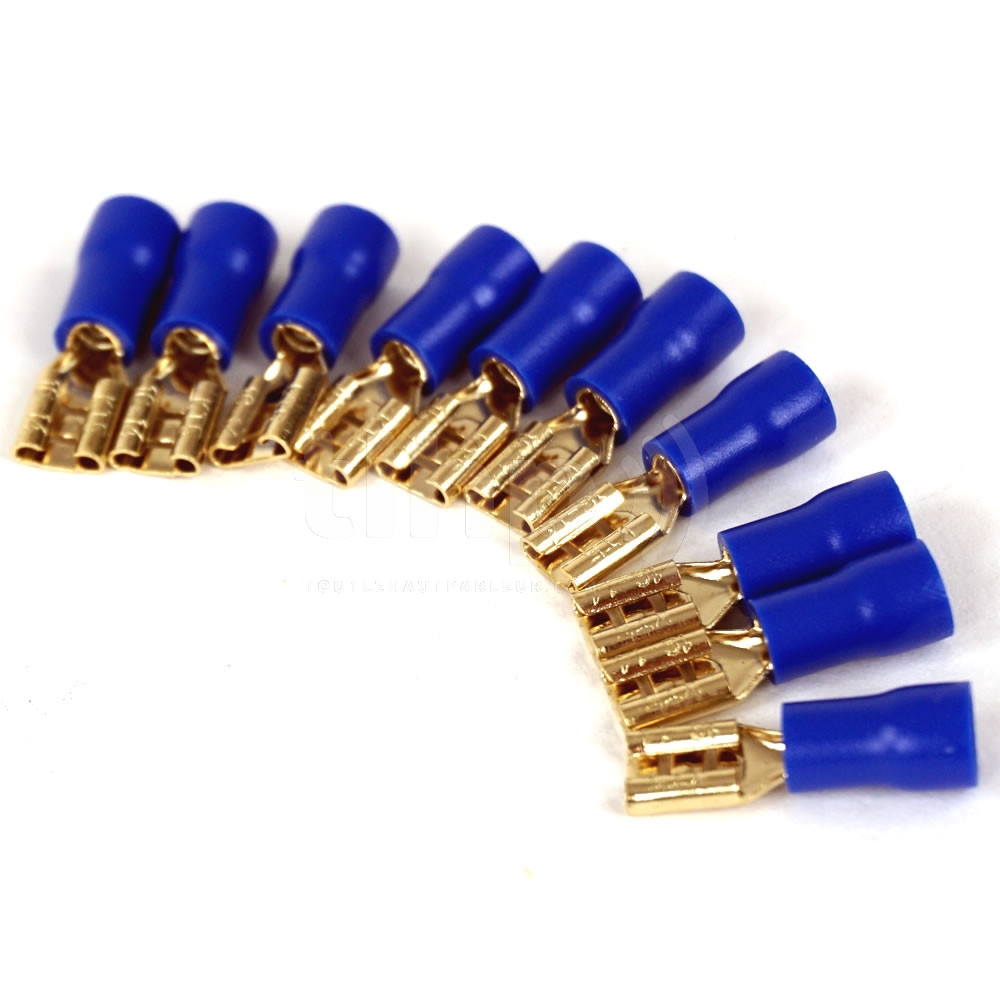 Kit Câbles 2 x 1 mètre de 4mm2 Rouge / Bleu + Cosses 4/6 R et 4/8 B