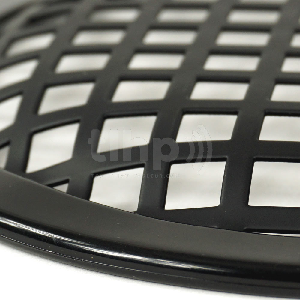 Grille TLHP pour haut-parleur 10 pouce, diamètre extérieur 257 mm, acier  épais finition noire, trous