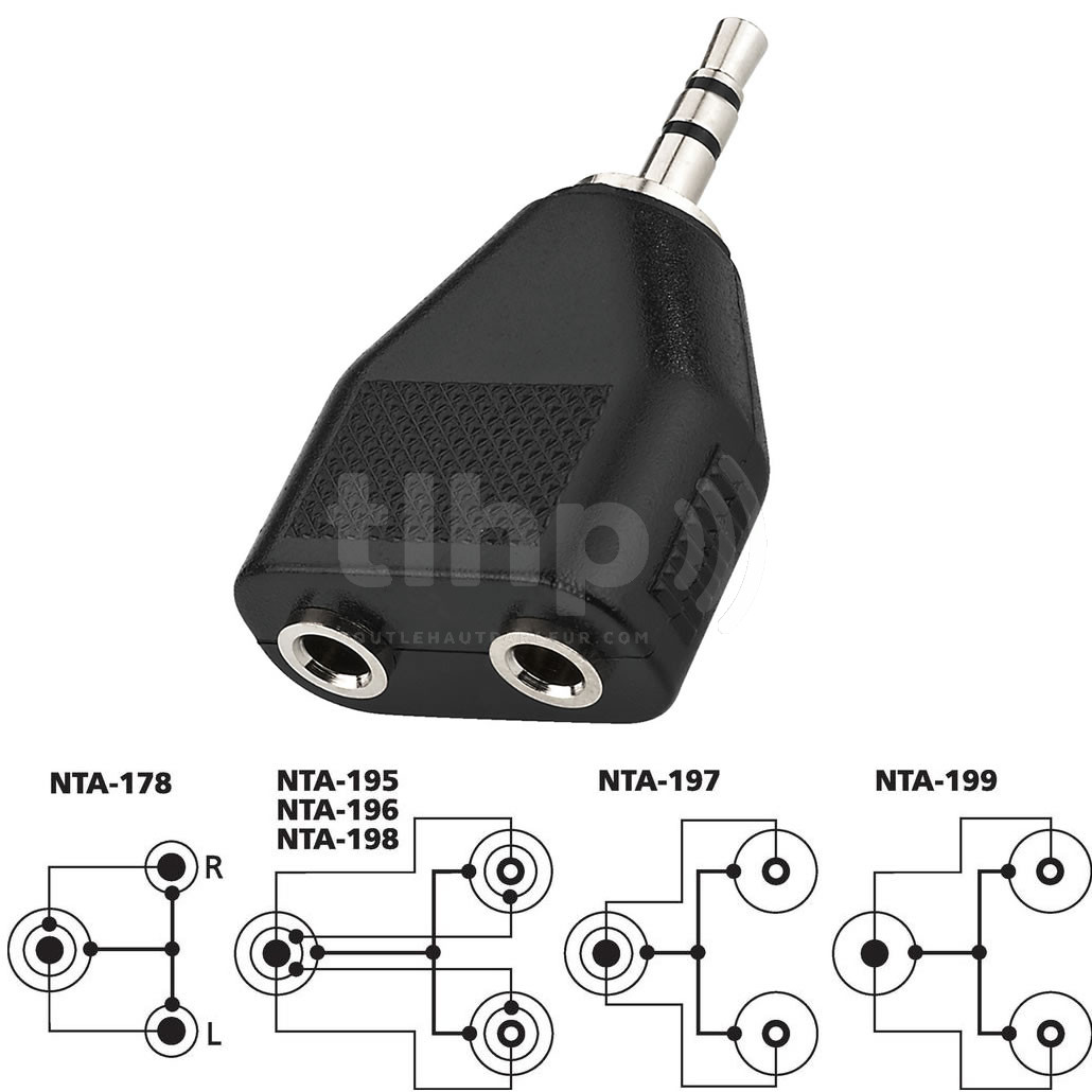 Adaptateur et convertisseur Ineck ® Doubleur cable blanc Jack 3.5 mm Stereo