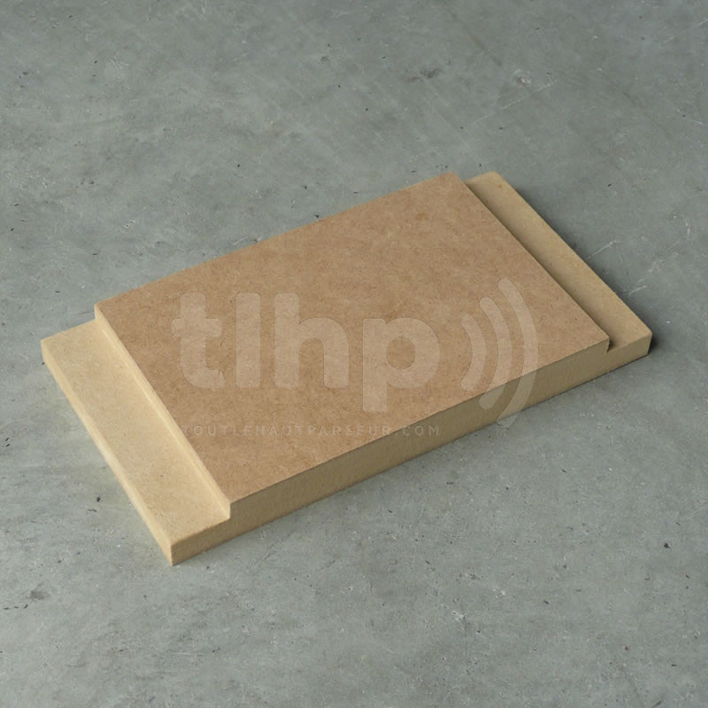 Support bois pour filtre passif, MDF 19 mm, dimensions 190x100 mm
