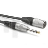 Câble instrument 3m XLR mâle 3 pôles vers Jack 6.35 mm stéréo, Sommercable HBP-XM6S, avec connecteurs à contacts plaqués or