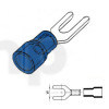 Cosse fourches 3.7 mm, lot de 10 unités, isolant bleu, pour conducteurs 1.5 à 2.5 mm²