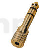 Adaptateur mini-Jack 3.5 mm stéréo femelle vers Jack 6.3 mm stéréo mâle, corps métal plaqué-or