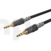 Câble patch noir 3m mini-Jack stéréo 3.5 mm, Sommercable HBA-3S, avec connecteurs Hicon à contacts plaqués or