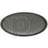 Grille TLHP pour haut-parleur 15 pouce, diamètre extérieur 387 mm, acier épais finition noire, trous ronds diamètre 4 mm, collerette périphérique caoutchouc