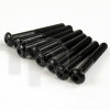 Lot de 8 vis acier noir diamètre M5, longueur 40 mm, tête bombée