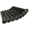 Lot de 8 vis acier zingué noir diamètre M6, longueur 40 mm, tête cylindrique