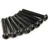 Lot de 8 vis acier noir diamètre M6, longueur 40 mm, tête bombée