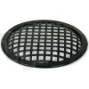 Grille TLHP pour haut-parleur 6 pouce, diamètre extérieur 155.5 mm, acier épais finition noire, trous carrés 8x8 mm, collerette périphérique caoutchouc