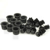 Lot de 8 clips (mâle+femelle) pour façade d'enceinte, plastique noir