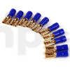 Lot de 10 cosses Fast-on 6.3 mm femelle plaqué or, isolant bleu, pour conducteur de 1.5 à 2.5 mm²