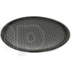 Grille TLHP pour haut-parleur 10 pouce, diamètre extérieur 257 mm, acier épais finition noire, trous ronds diamètre 4 mm, collerette périphérique caoutchouc