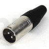 Fiche XLR mâle 3 pôles, corps nickel, contacts nickel 