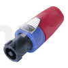 Fiche Neutrik Speakon NL4FX, 4 points, femelle, contacts laiton, manchon rouge