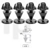 Lot de 4 petites pointes de découplage Monacor SPS-10/SC, plaqué chromium noir