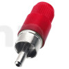 Fiche RCA mâle en plastique, chromé, corps rouge, pour câble diamètre 5.5 mm