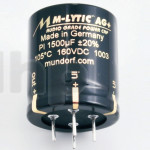 Condensateur Mundorf MLGO+160 1.000µF ±20%, 160VDC, Ø35xH35mm