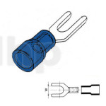Cosse fourches 4.3 mm, lot de 10 unités, isolant bleu, pour conducteurs 1.5 à 2.5 mm²
