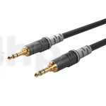 Câble patch noir 0.6m mini-Jack stéréo 3.5 mm, Sommercable HBA-3S, avec connecteurs Hicon à contacts plaqués or