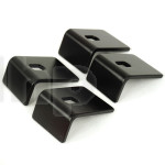 Lot de 4 pattes de fixation pour grille, acier épais, finition noir, dimensions 38 x 30 mm, hauteur 20 mm, pour grille / haut-parleur 12 et 15 pouce