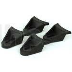 Lot de 4 pattes de fixation pour grille, plastique noir, dimensions 42 x 36.4 mm, hauteur 15.6 mm