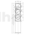 Paire d'ébénisteries finition orange brillant (avec grilles) pour kit SB Acoustics Arya