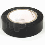 Rouleau d'adhésif PVC souple noir, largeur 15 mm, longueur 10 m, résistance à l'abrasion, la corrosion et l'humidité