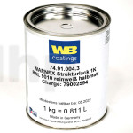 Pot de peinture professionnelle 1kg Warnex blanc (RAL 9010) texturée, spéciale pour enceinte, application au rouleau "nid d'abeille"