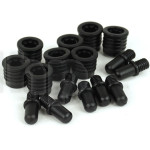 Lot de 8 clips (mâle+femelle) pour façade d'enceinte, plastique noir