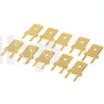 Lot de 10 connecteurs plat mâle 6.3 mm plaqué or, pour cosses Fast-on 6.3 mm