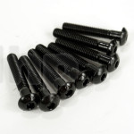 Lot de 8 vis acier zingué noir diamètre M5, longueur 30 mm, tête bombée