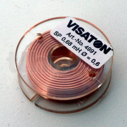 Self à air Visaton 0.82 mH, Rdc 1.1 ohm, fil 0.6 mm, diamètre carcasse 37 mm