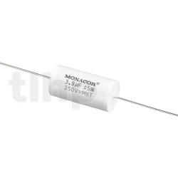 Condensateur Monacor MKTA 3.9µF 250VDC, Ø16 x 31mm