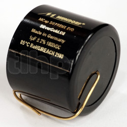 Condensateur Mundorf MCap Supreme Evo Silver Gold Oil 1µF ±2%, 1000VDC/690VAC, Ø36xL28mm