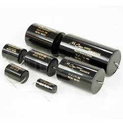 Condensateur Mundorf MCap Supreme Classic Silver Gold Oil 0.01µF ±5%, 1000VDC/690VAC, Ø17xL36mm