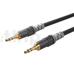 Câble patch noir 0.3m mini-Jack stéréo 3.5 mm, Sommercable HBA-3S, avec connecteurs Hicon à contacts plaqués or