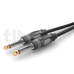 Câble instrument 0.3m Jack 6.35 mm mâle mono, Sommercable HBA-6M, avec connecteurs à contacts plaqués or