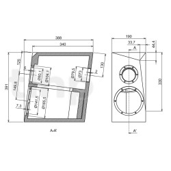 Paire d'ébénisteries finition noir satin (avec grilles) pour kit SB Acoustics ARA / ARA Be