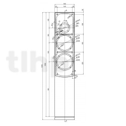 Paire d'ébénisteries finition orange brillant (avec grilles) pour kit SB Acoustics Arya
