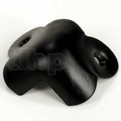 Lot de 8 coins d'enceinte en acier, noir, 38.5 x 38.5 mm, 2 pattes, à fixer avec vis à tête fraisée
