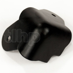 Lot de 8 coins d'enceinte en acier, noir, 40 x 40 mm, 2 pattes, avec ourlet, à fixer avec vis à tête bombée