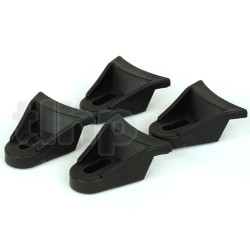 Lot de 4 pattes de fixation pour grille, plastique noir, dimensions 42 x 36.4 mm, hauteur 15.6 mm
