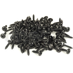 Lot de 100 vis acier zingué noir diamètre 3.5 mm, longueur 16 mm, tête cylindrique bombée