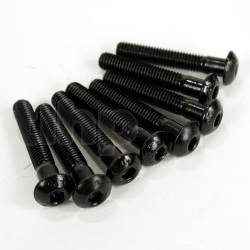 Lot de 8 vis acier zingué noir diamètre M5, longueur 30 mm, tête bombée