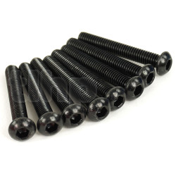 Lot de 8 vis acier zingué noir diamètre M6, longueur 40 mm, tête bombée