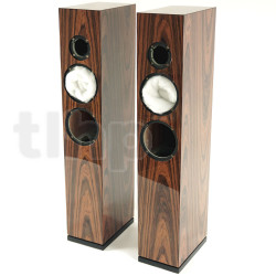 Paire d'ébénisteries finition rosewood brillant (avec grilles) pour kit SB Acoustics Arya