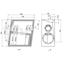 Paire d'ébénisteries finition noir brillant (avec grilles) pour kit SB Acoustics ARA / ARA Be