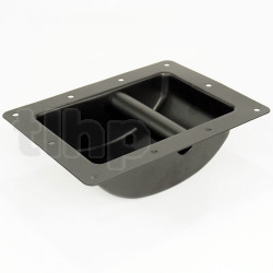 Poignée encastrable professionelle, acier noir, 10 points de fixation (à visser), façade 220 x 163 mm, profondeur totale 65.9 mm